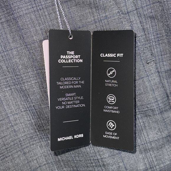 Michael Kors Men's Plaid Classic Wool-Blend Stretch Suit Pants grey 44x32 $190 - Picture 7 of 10